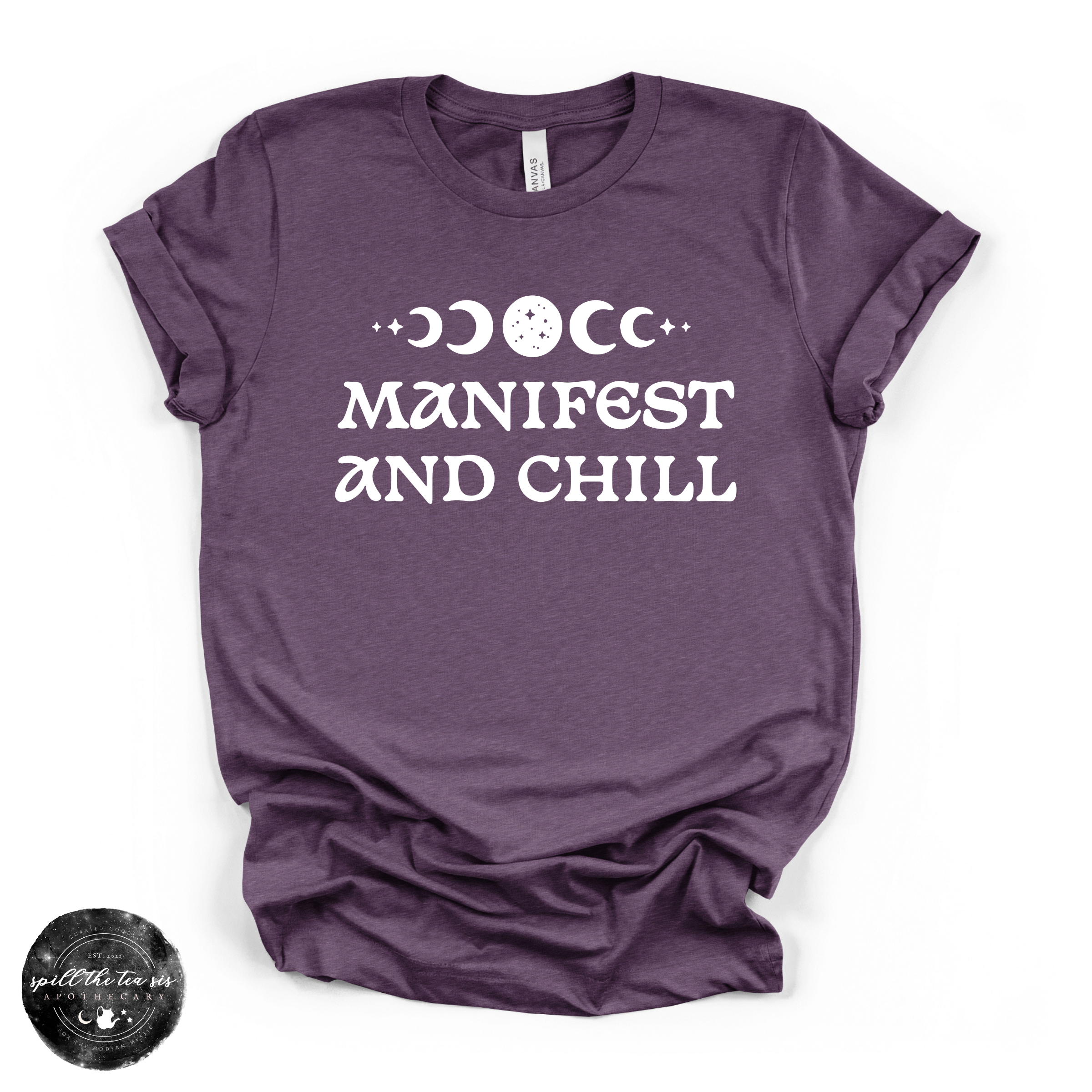 Manifest and Chill Tee ( WHITE DESIGN )| Witchy Graphic T-Shirt
